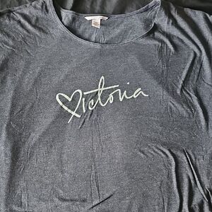 Victoria's Secret Graphic Tee in Charcoal